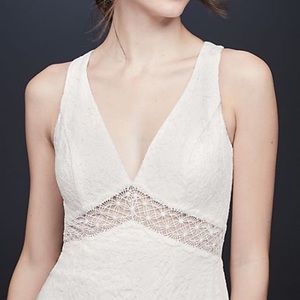 David’s Bridal: V-Neck Lace Illusion Mermaid Dress